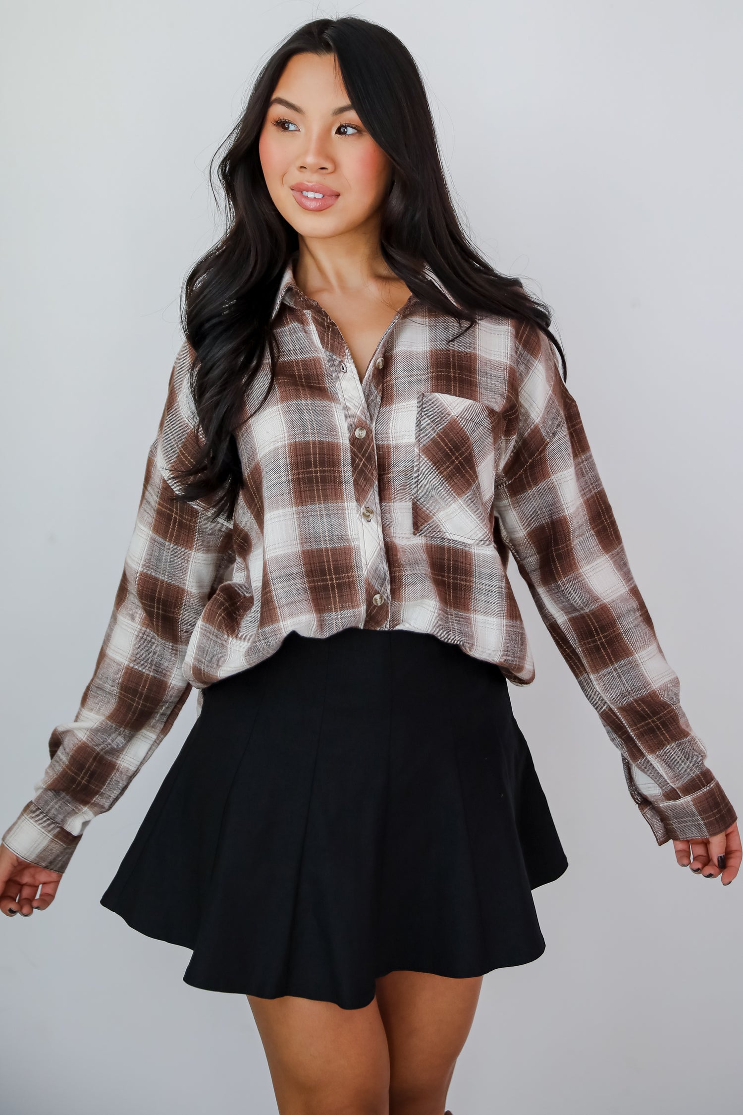 Edgy Forecast Brown Plaid Flannel