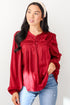 Ideal Sophisticate Burgundy Satin Blouse