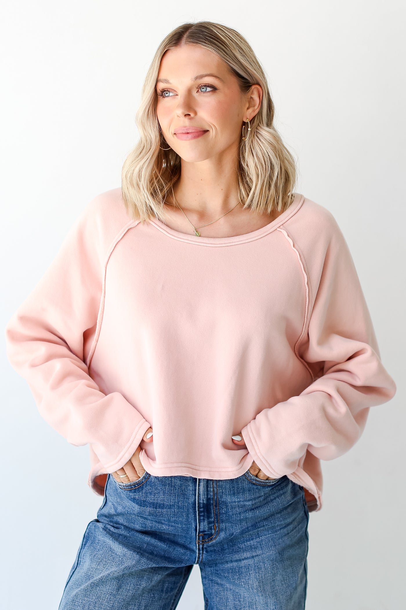 pink Cozy Pullover front view