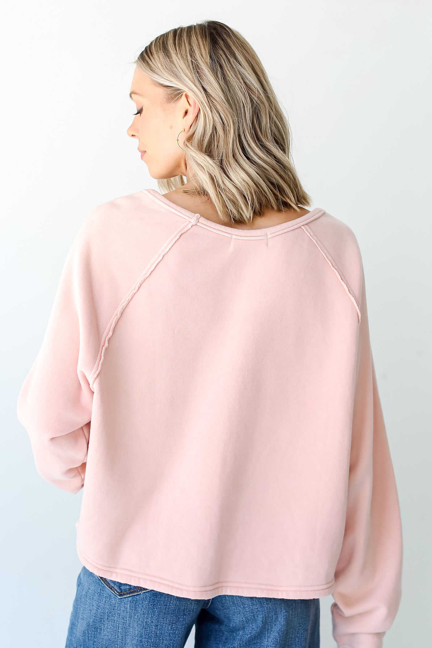 pink Cozy Pullover back view
