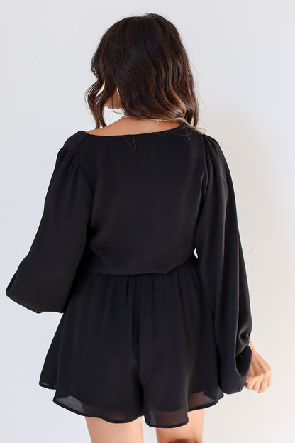 black Romper back view