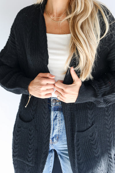 Cable Knit Cardigan close up
