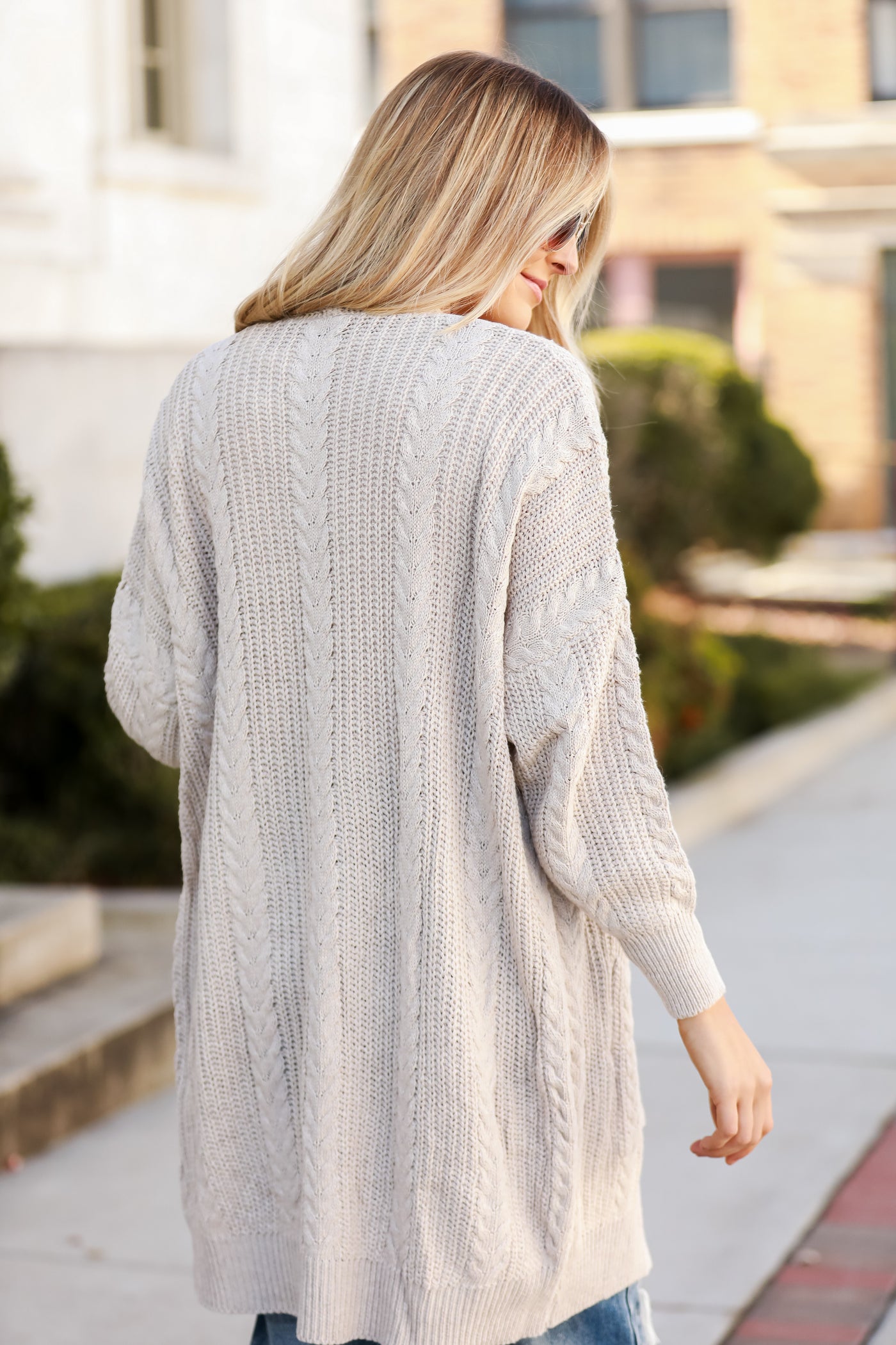 oversized Cable Knit Cardigan