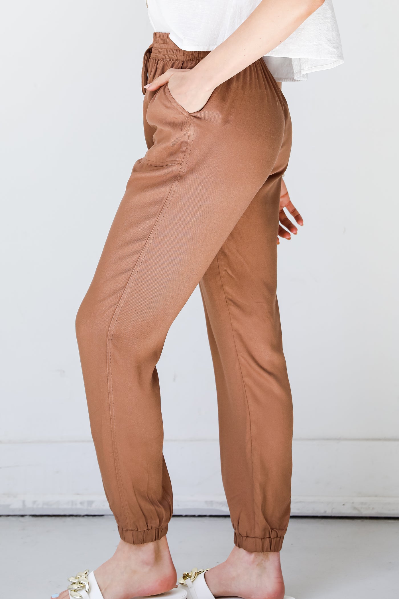 brown Joggers side view