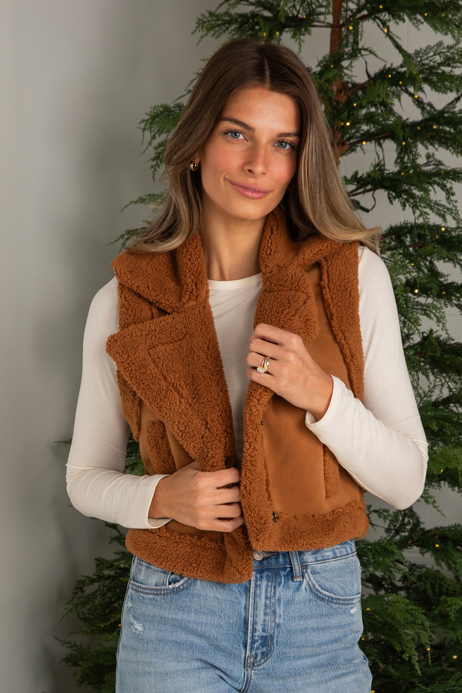 brown dress vest Cozy Wrangler Camel Vest | Women's Vests
