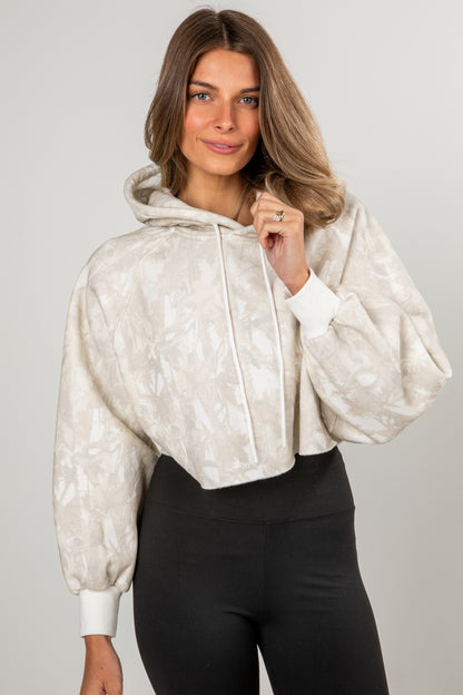 Winter Frost Camo Cropped Hoodie