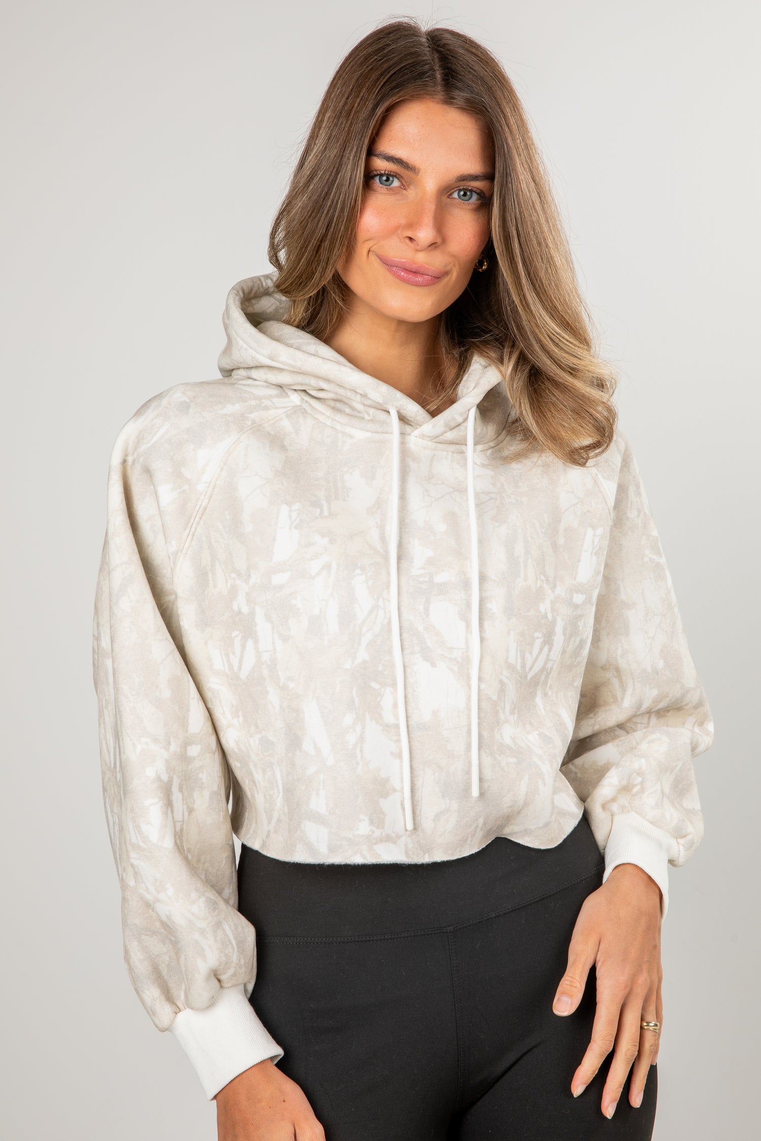 Winter Frost Camo Cropped Hoodie