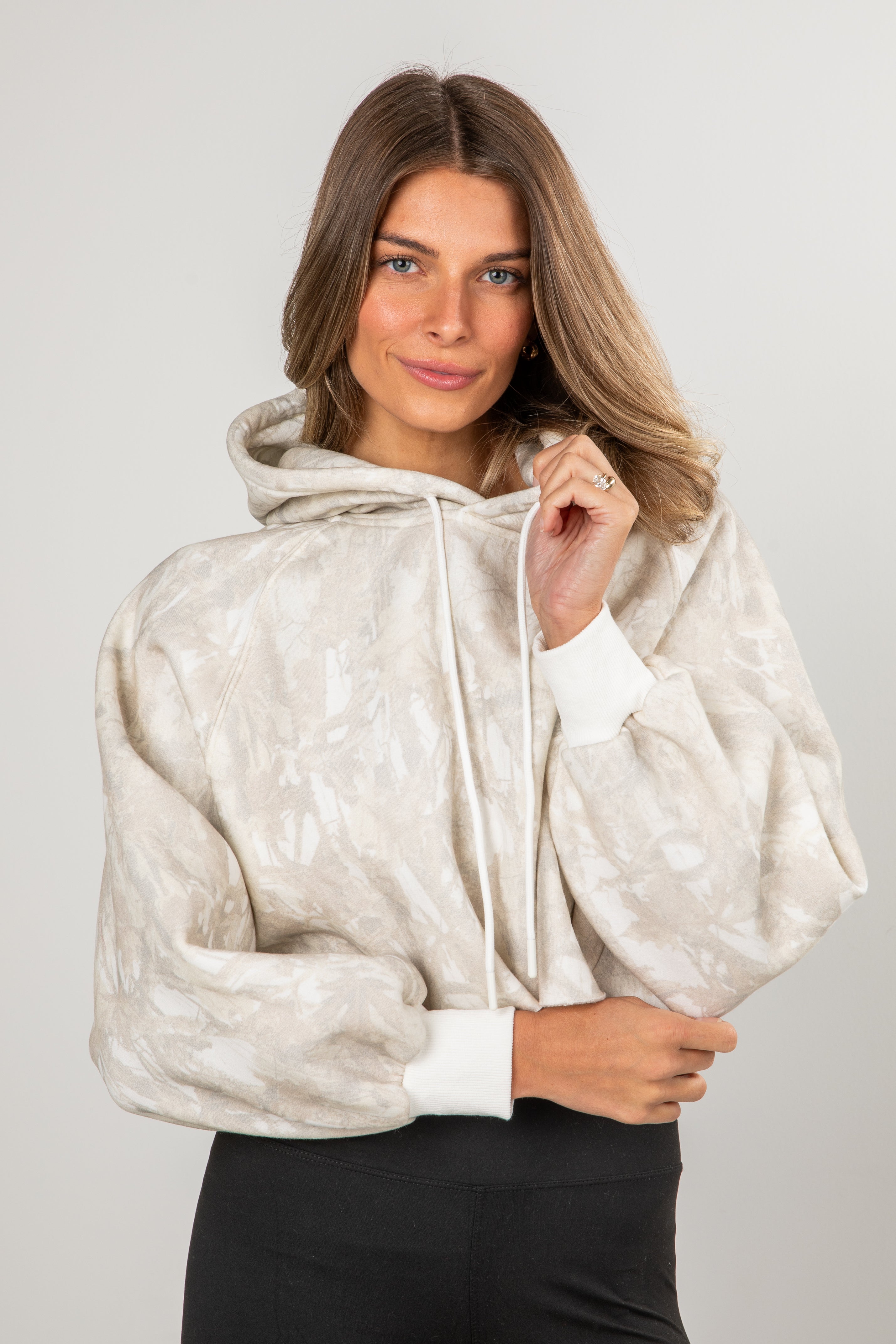 Winter Frost Camo Cropped Hoodie