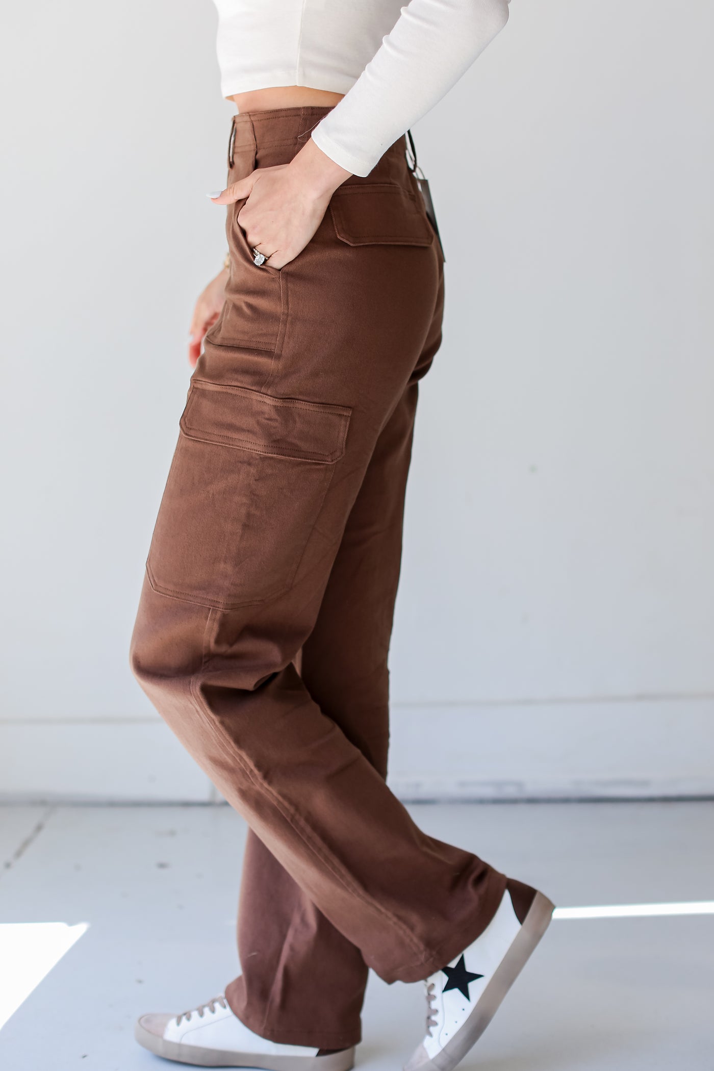brown Cargo Jeans side view