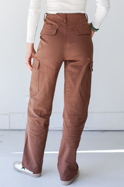 brown Cargo Jeans back view