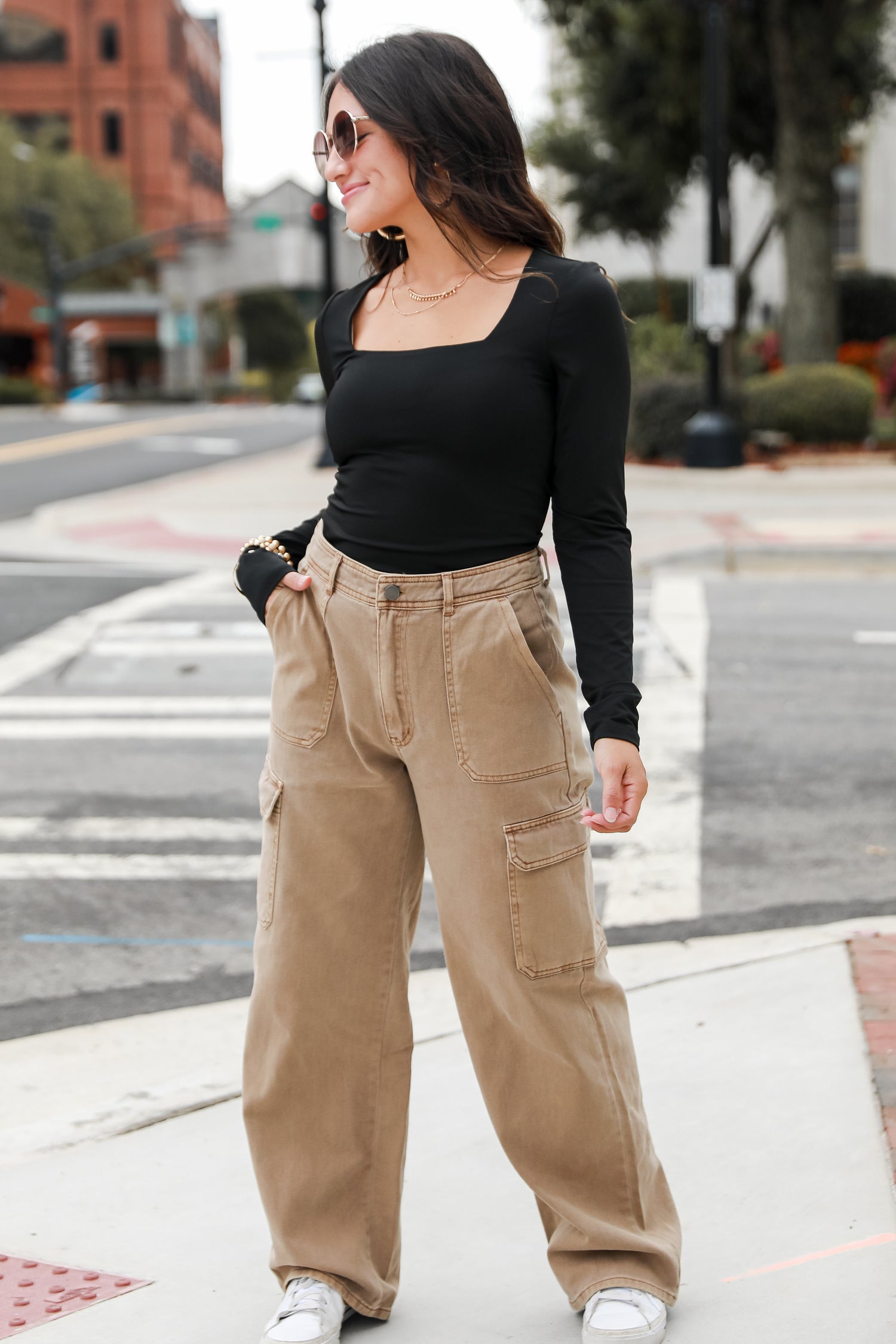 brown cargo pants for women