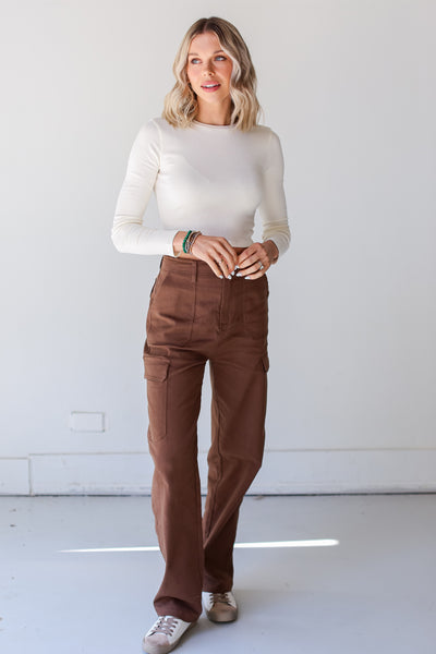 brown Cargo Jeans front view