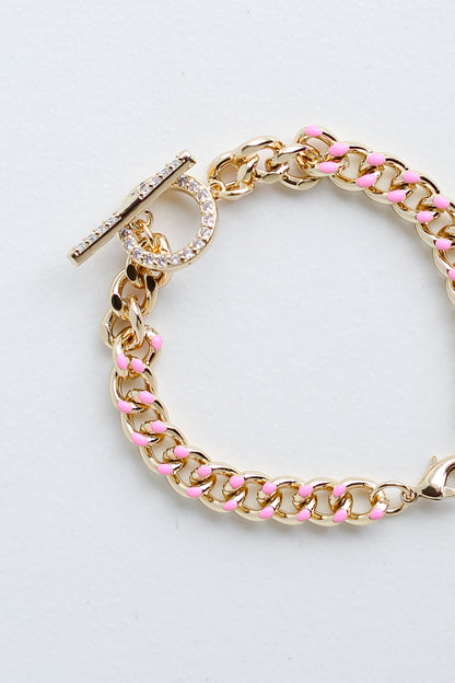 Gold Chain Bracelet flat lay