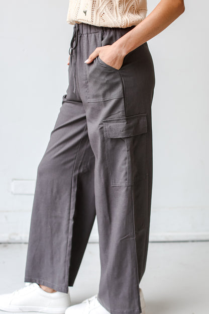 charcoal Cargo Pants side view