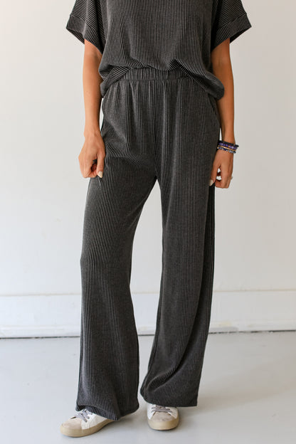 charcoal Corded Lounge Pants close up