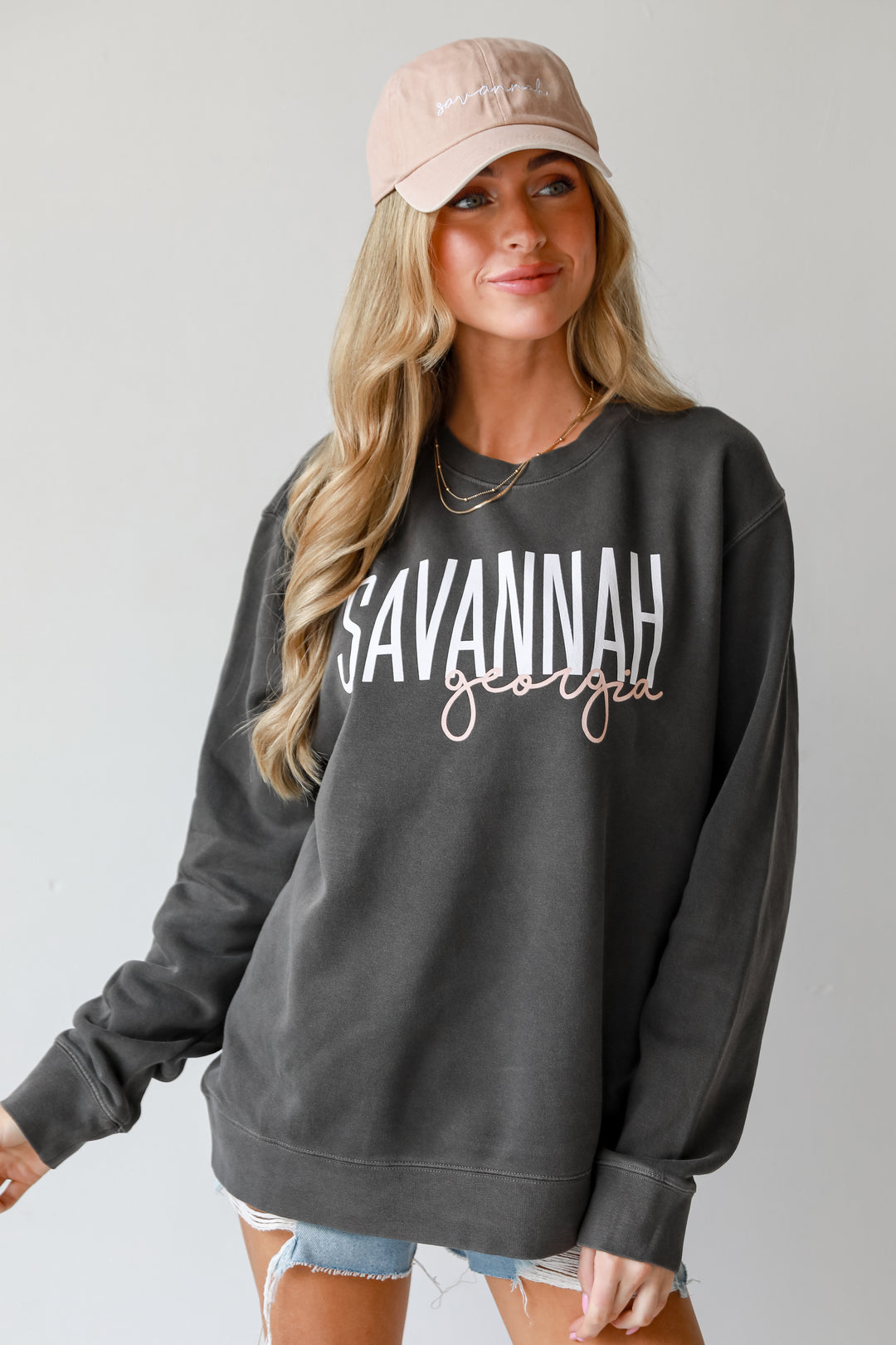 Charcoal Savannah Georgia Pullover front view