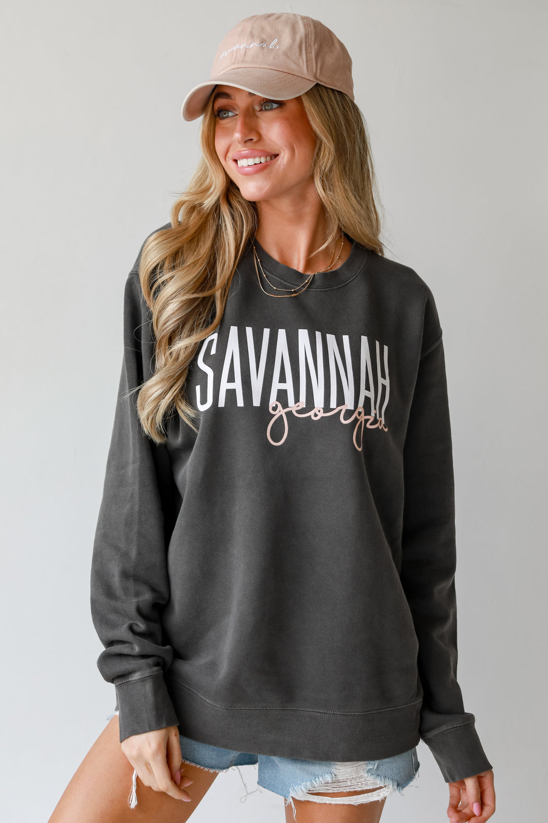 Charcoal Savannah Georgia Pullover. Savannah Sweatshirt. Oversized Comfy Sweatshirt
