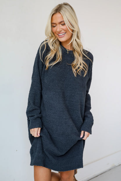 Addison Fuzzy Knit Mini Sweater Dress