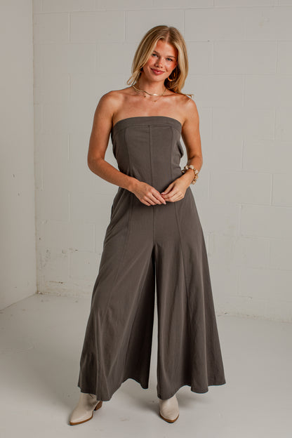 Evening Agenda Charcoal Wide Leg Jumper