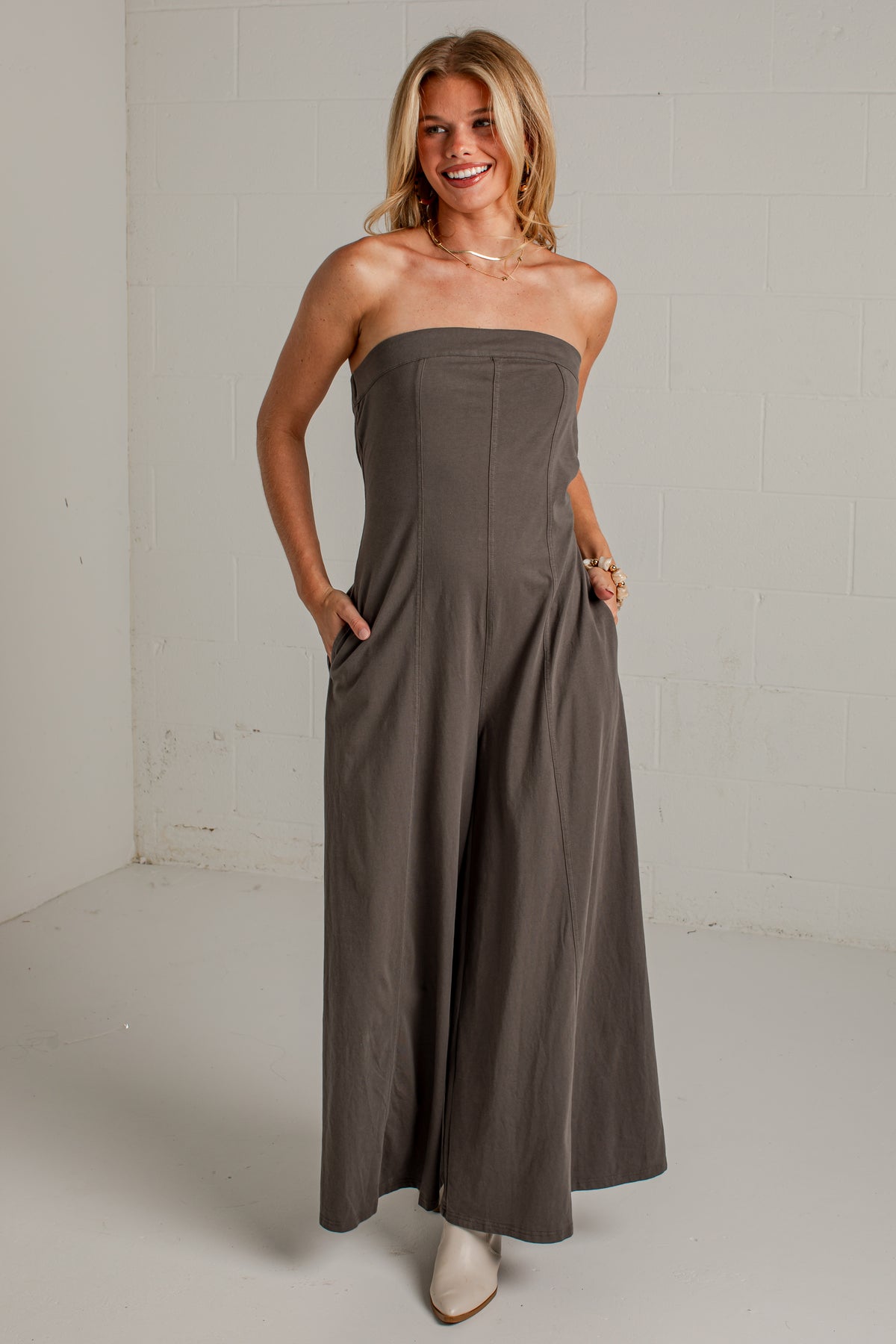 Evening Agenda Charcoal Wide Leg Jumper