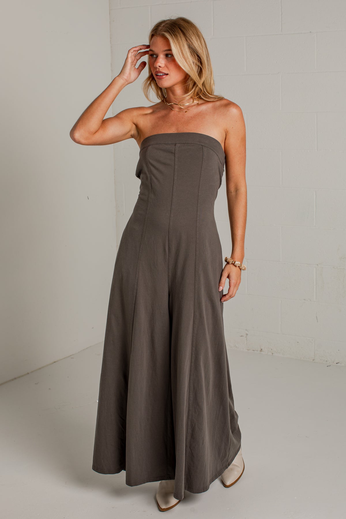 Evening Agenda Charcoal Wide Leg Jumper