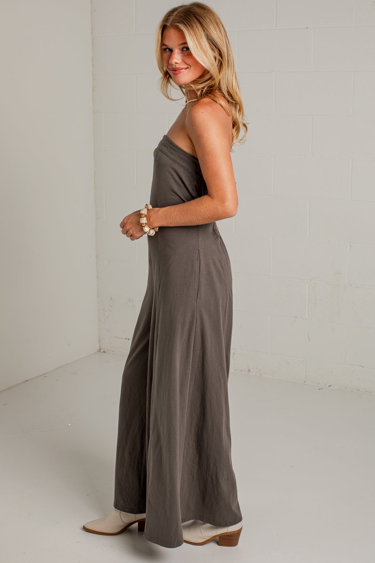 Evening Agenda Charcoal Wide Leg Jumper
