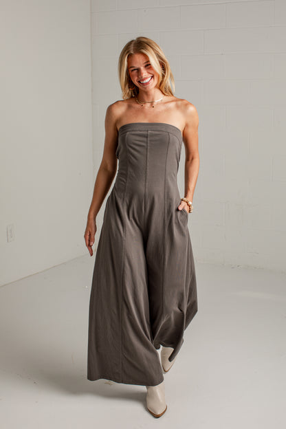 Evening Agenda Charcoal Wide Leg Jumper