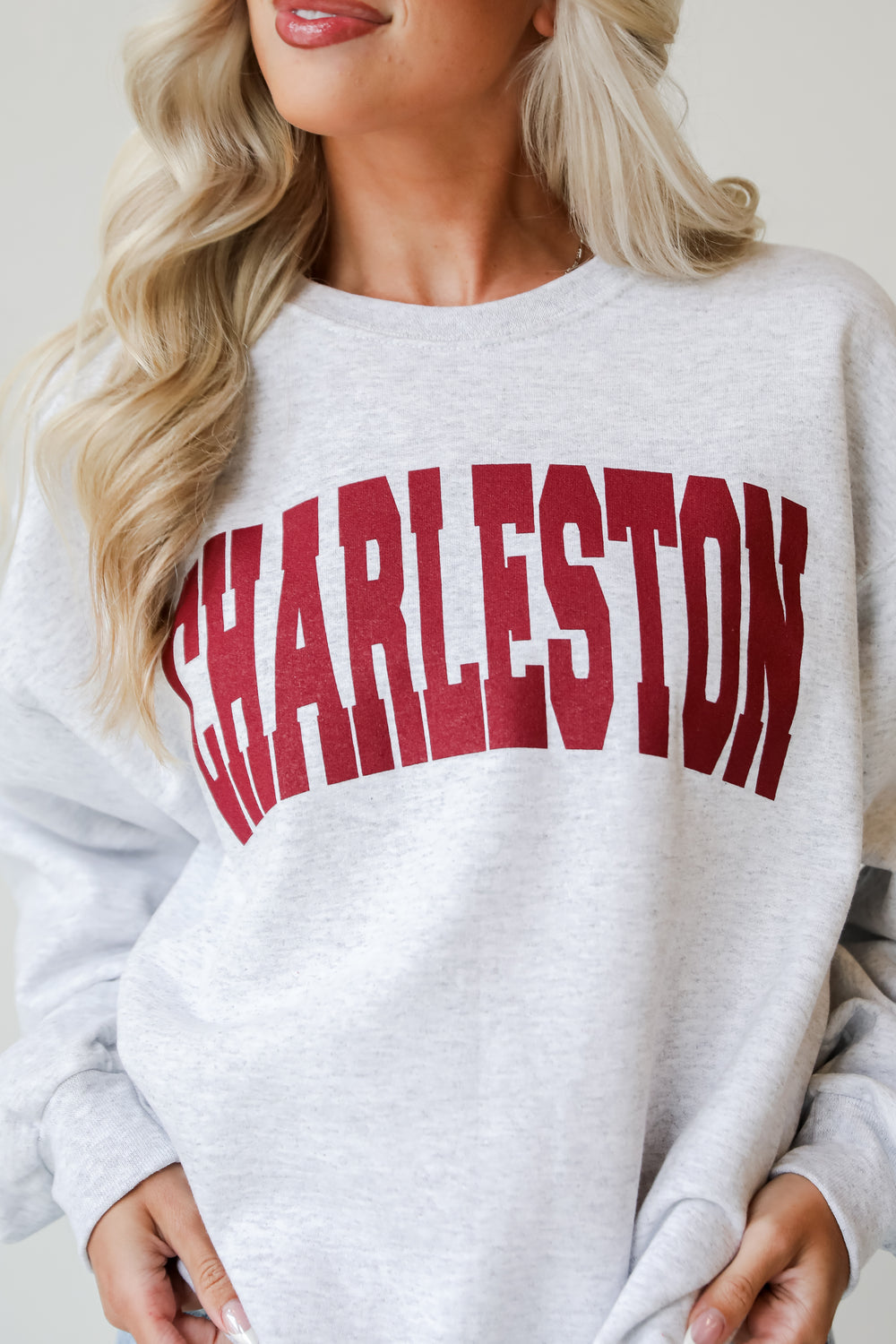 Heather Grey Charleston Block Letter Sweatshirt