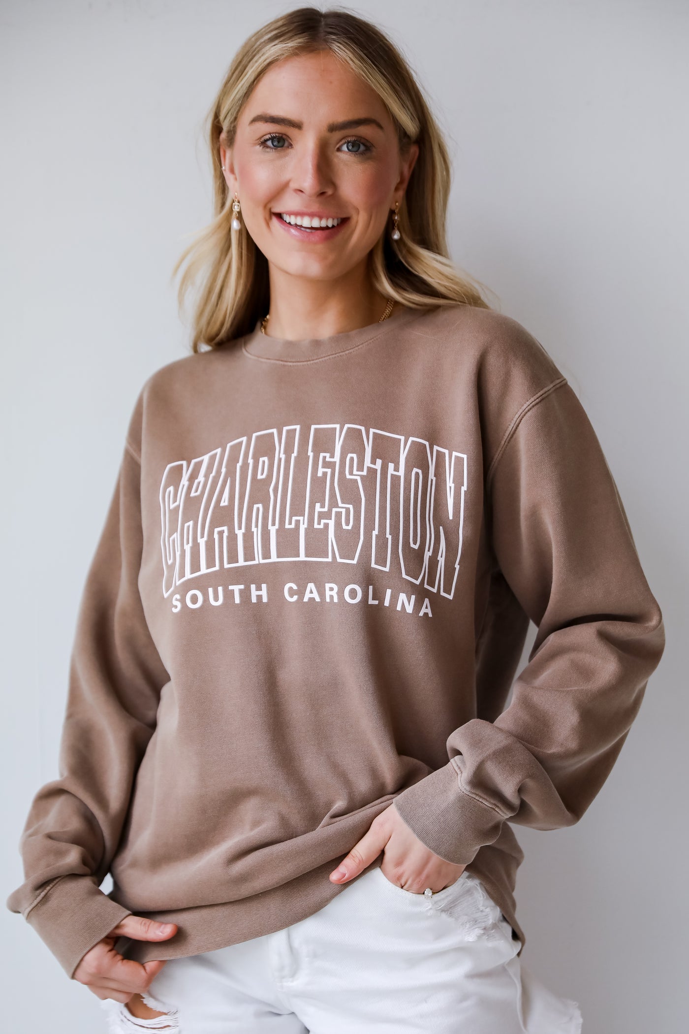 womens Brown Charleston South Carolina Sweatshirt
