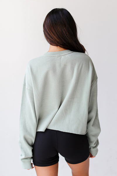 Sage Charleston Cropped Pullover back view