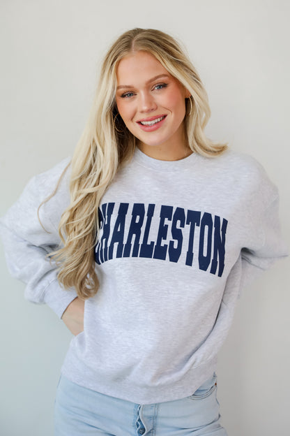 Light Heather Grey/Navy Charleston Sweatshirt