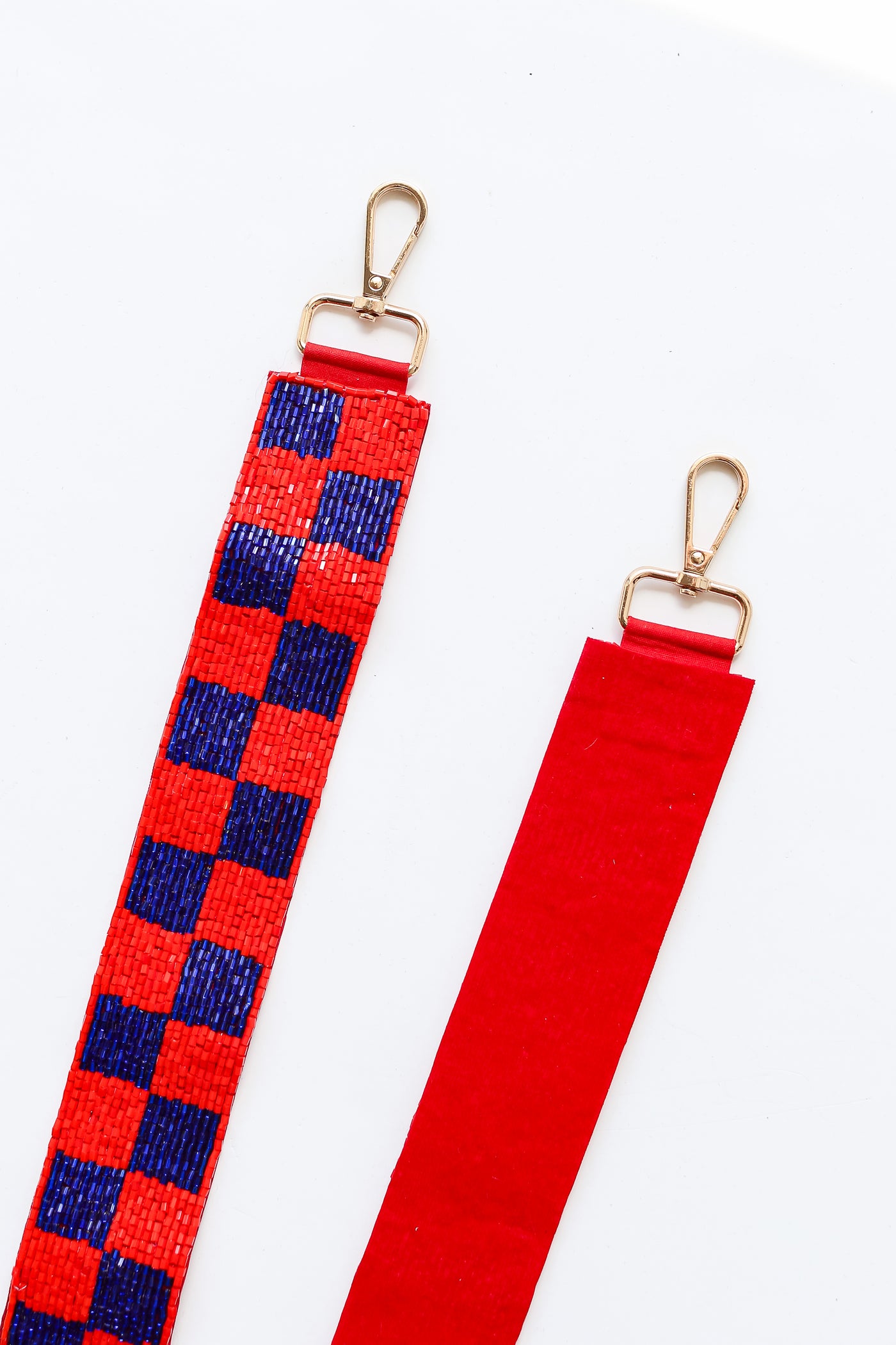 Beaded Purse Strap- Blue/Red