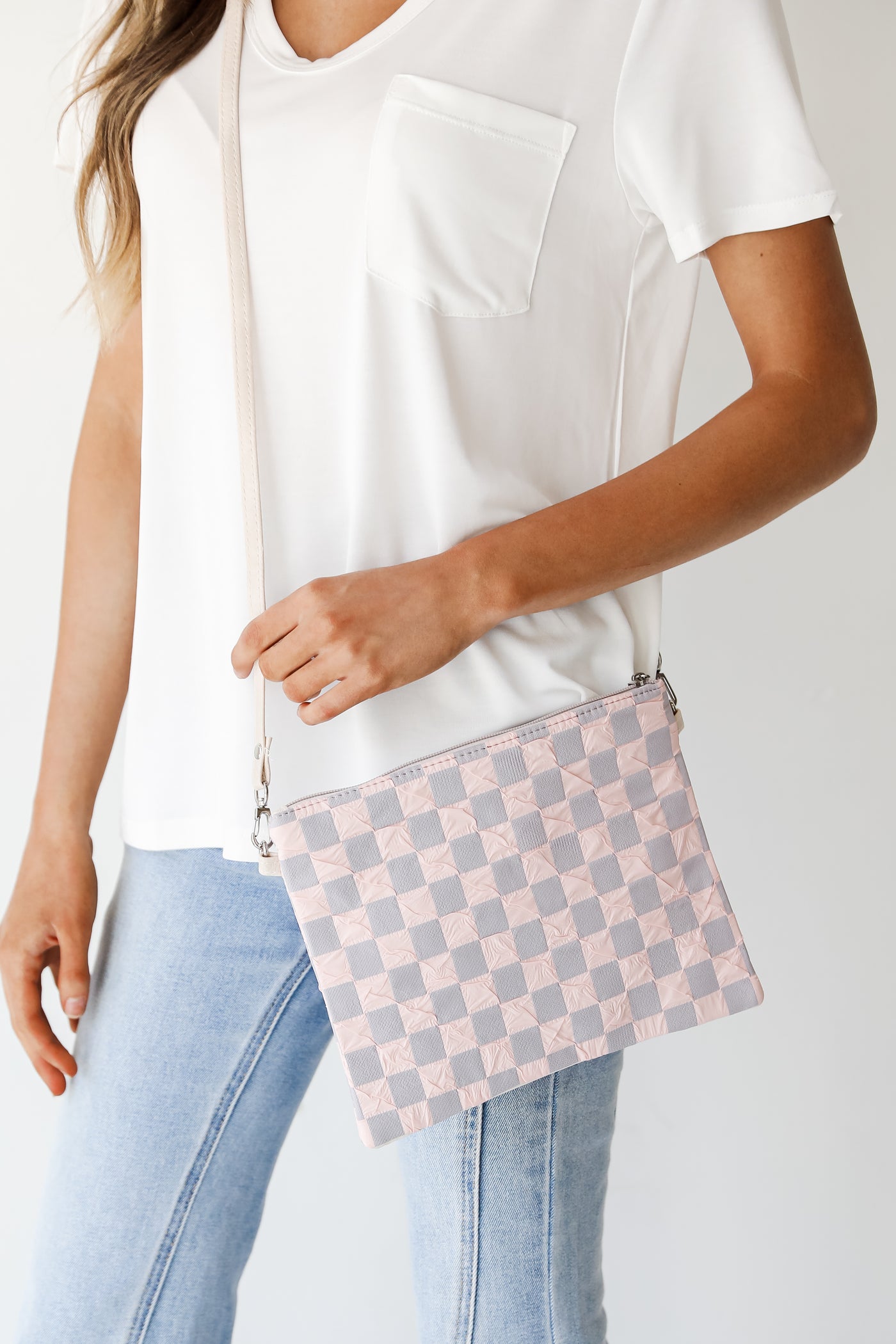 Checkered Crossbody bag in Beige – Girly Pops Shop