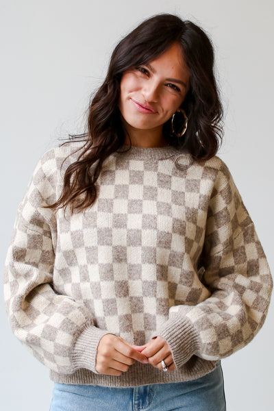cozy checkered sweater