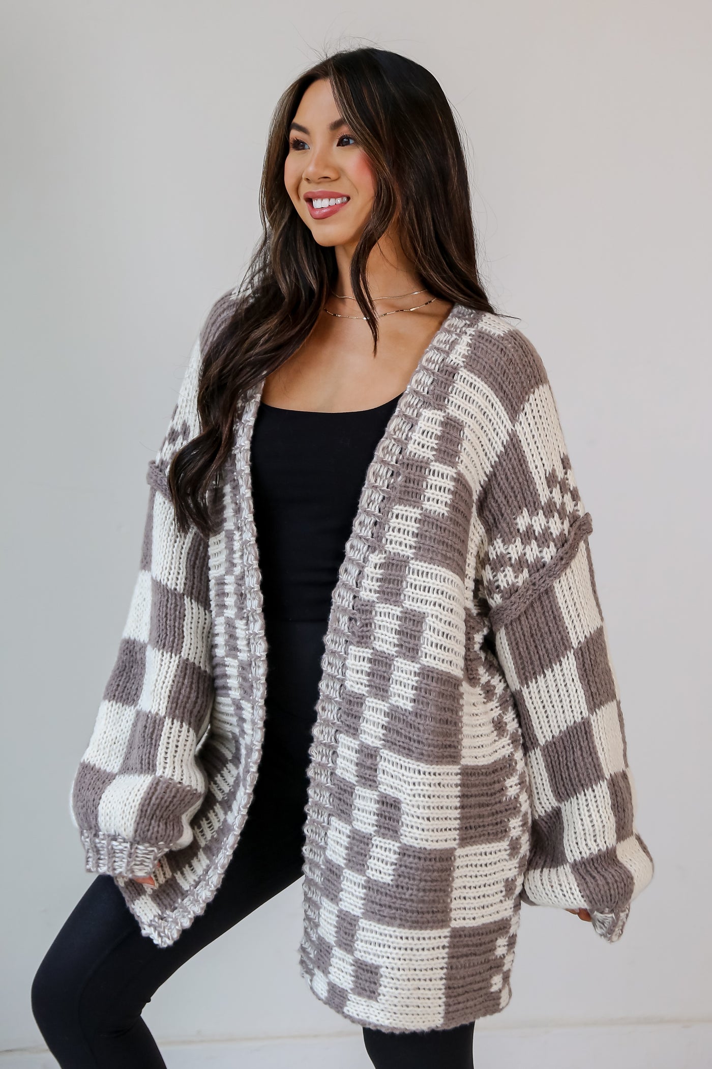 cozy Checkered Sweater Cardigans
