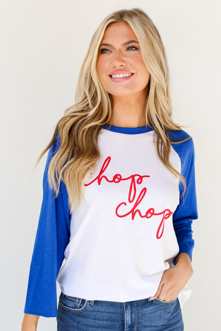 Chop Chop Raglan Tee on model