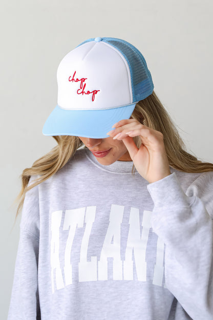 Light Blue Chop Chop Trucker Hat