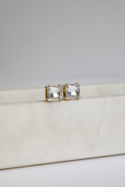 Selena Clear Gemstone Stud Earrings