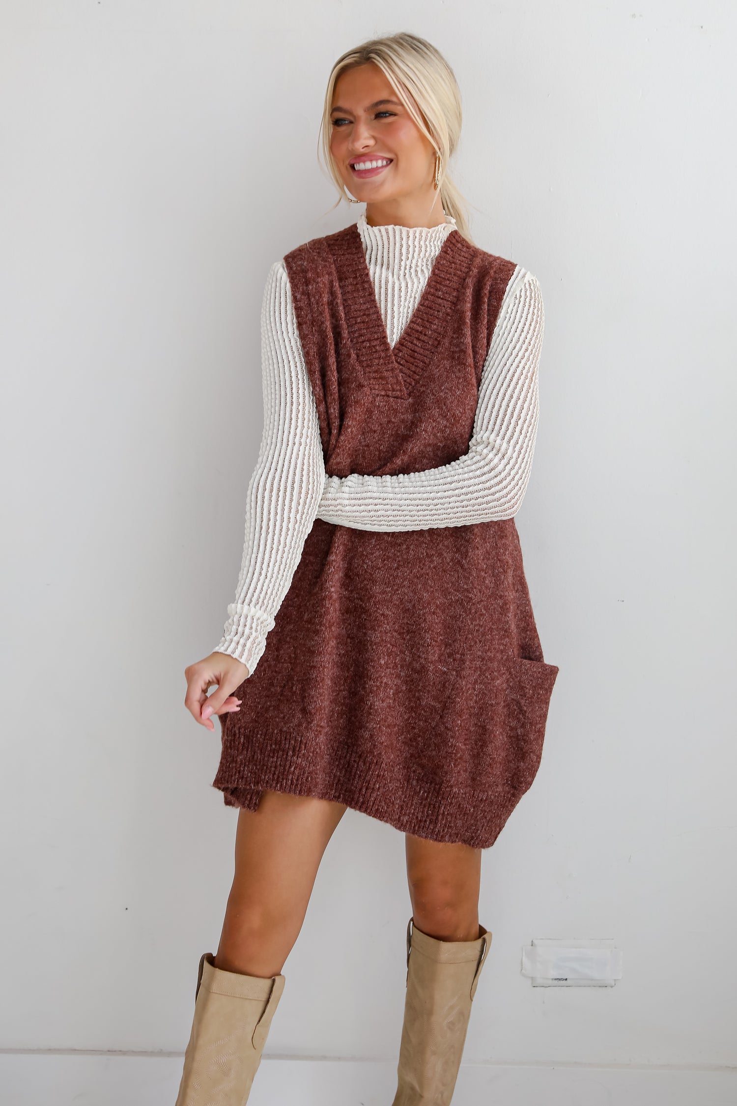 Successful Sophistication Sweater Mini Dress