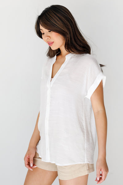 white Blouse side view