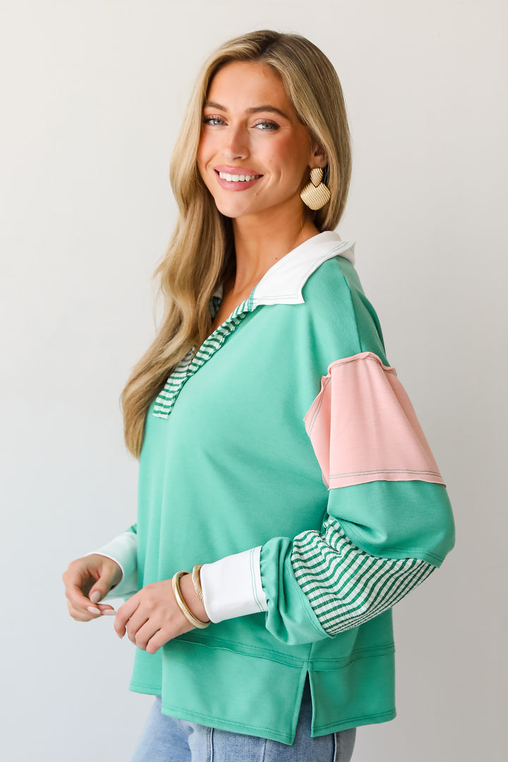 Perfect Plans Color Block Collared Top