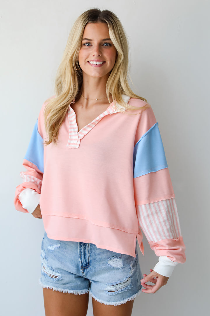 Perfect Plans Color Block Collared Top