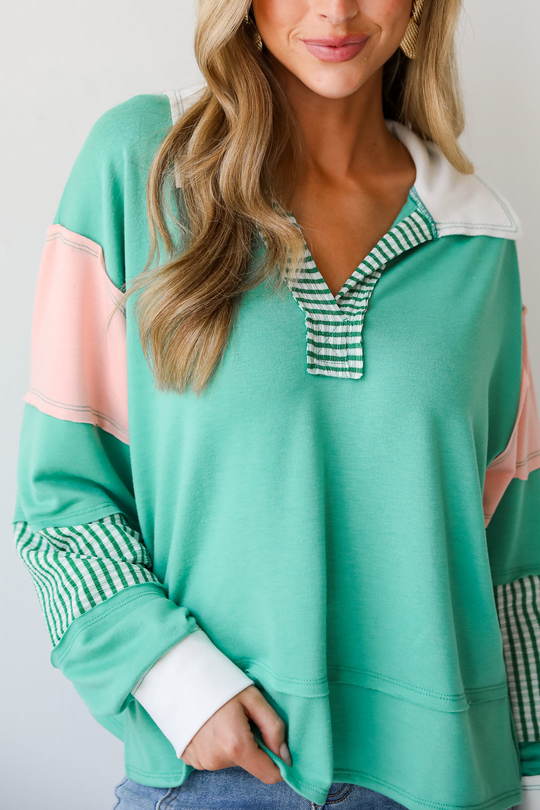 Perfect Plans Color Block Collared Top