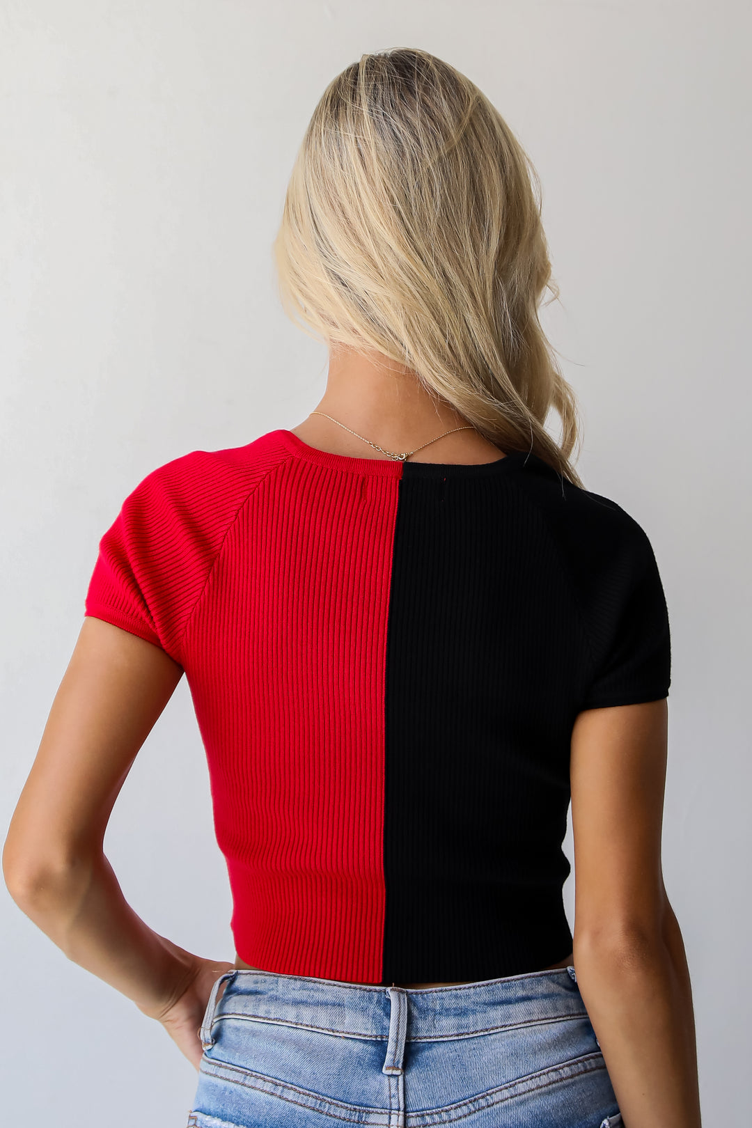 Tailgate Time Color Block Crop Top