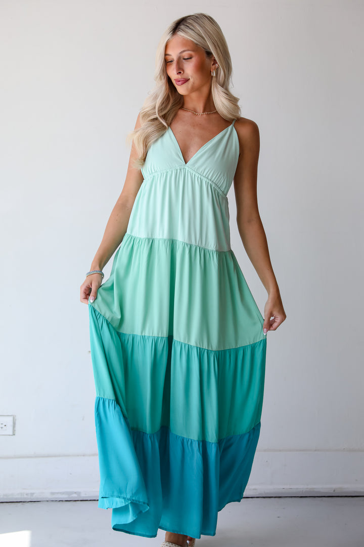 Color Block Maxi Dress