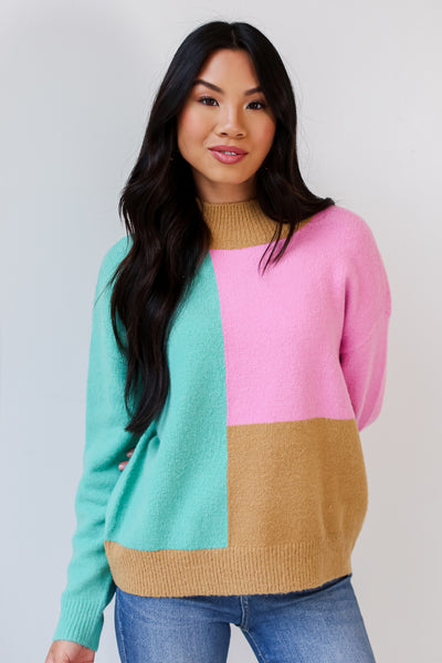 Color Block Sweater close up