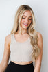 tan Ribbed Seamless Cropped Tank