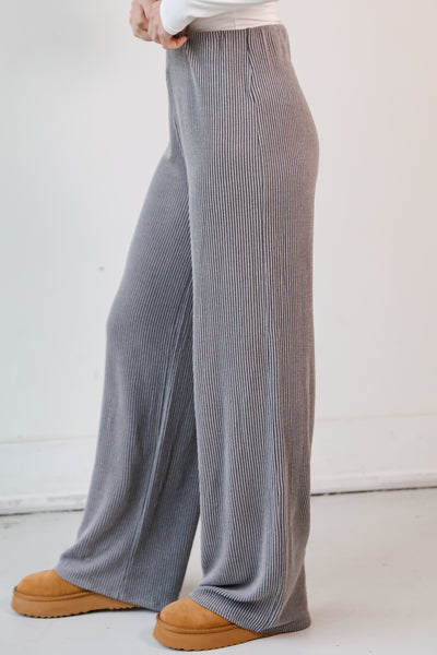 grey Corded Lounge Pants side view