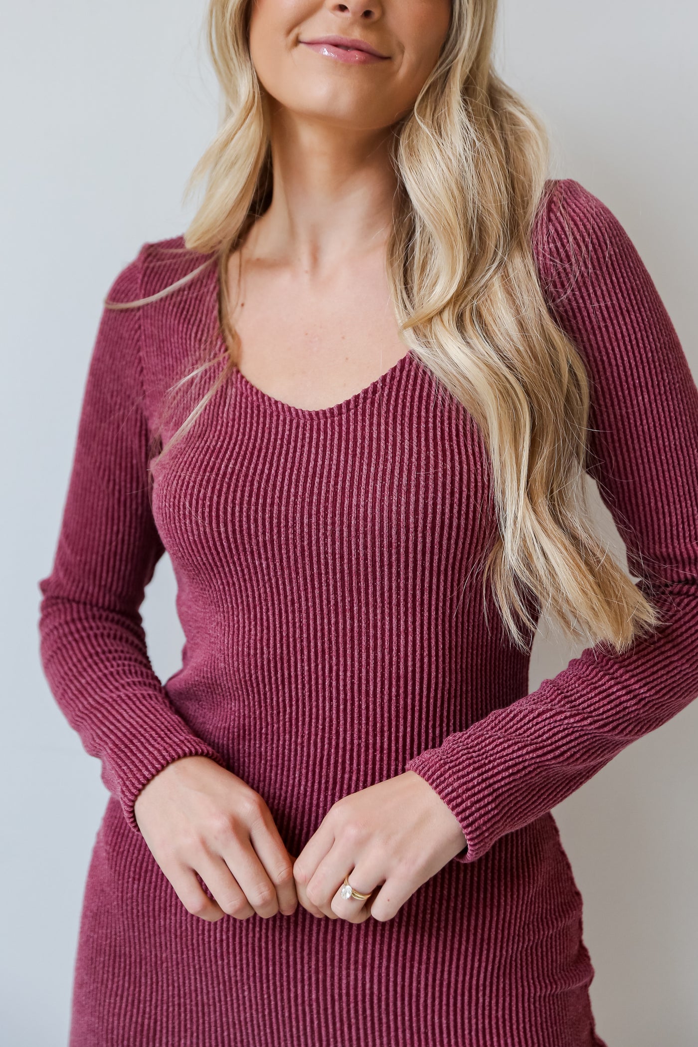 casual corded knit dress