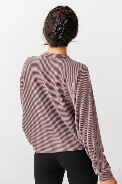 casual ribbed corded tops